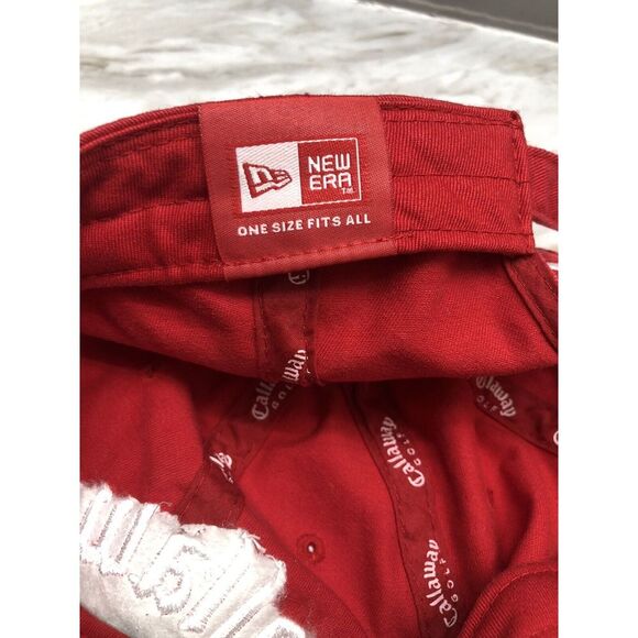 Red Callaway Golf Cap FT-5 Adjustable Hat HX Tour White Stitching New Era - Picture 3 of 5